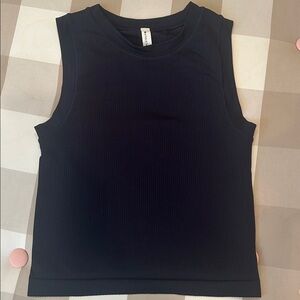 Athleta Navy Sleeveless Ribbed Top